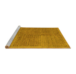 Sideview of Machine Washable Abstract Yellow Modern Rug, wshabs5317yw