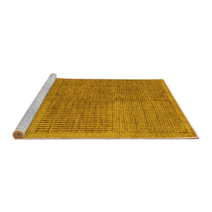 Sideview of Machine Washable Abstract Yellow Modern Rug, wshabs5317yw