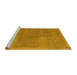 Sideview of Machine Washable Abstract Yellow Modern Rug, wshabs5317yw