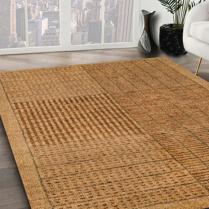 Abstract Orange Modern Rug in Family Room, abs5317