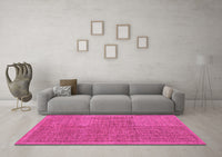 Machine Washable Abstract Pink Modern Rug, wshabs5317pnk