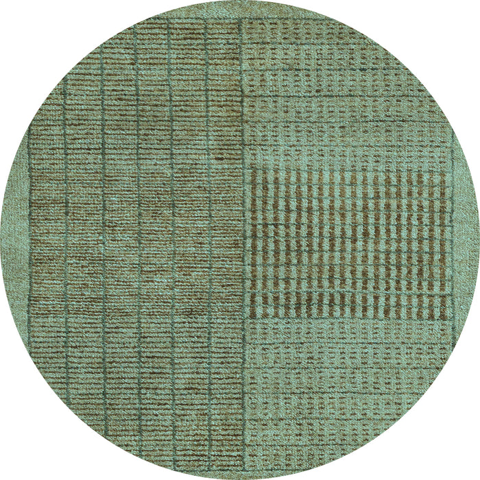 Round Abstract Light Blue Modern Rug, abs5317lblu