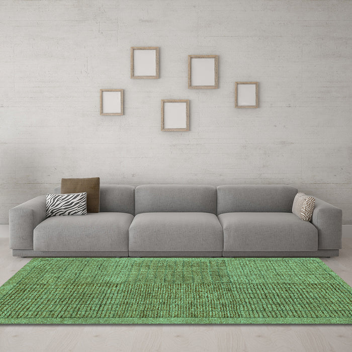 Machine Washable Abstract Turquoise Modern Area Rugs in a Living Room,, wshabs5317turq