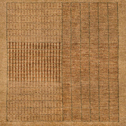 Square Machine Washable Abstract Orange Rug, wshabs5317