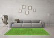 Machine Washable Abstract Green Modern Area Rugs in a Living Room,, wshabs5317grn