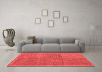 Machine Washable Abstract Red Modern Rug, wshabs5317red
