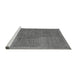 Sideview of Machine Washable Abstract Gray Modern Rug, wshabs5317gry