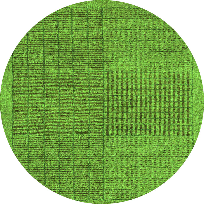 Round Abstract Green Modern Rug, abs5317grn