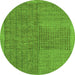 Round Abstract Green Modern Rug, abs5317grn