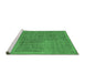 Sideview of Machine Washable Abstract Emerald Green Modern Area Rugs, wshabs5317emgrn