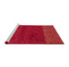 Sideview of Machine Washable Abstract Red Rug, wshabs5318