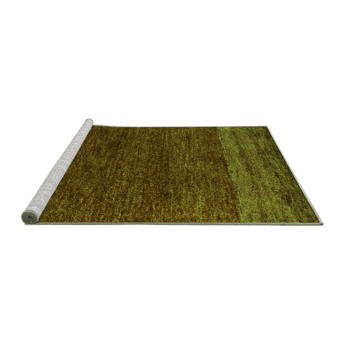Sideview of Machine Washable Abstract Green Modern Area Rugs, wshabs5318grn