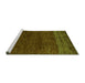 Sideview of Machine Washable Abstract Green Modern Area Rugs, wshabs5318grn