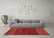 Machine Washable Abstract Brown Modern Rug in a Living Room,, wshabs5318brn