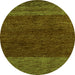 Round Abstract Green Modern Rug, abs5318grn