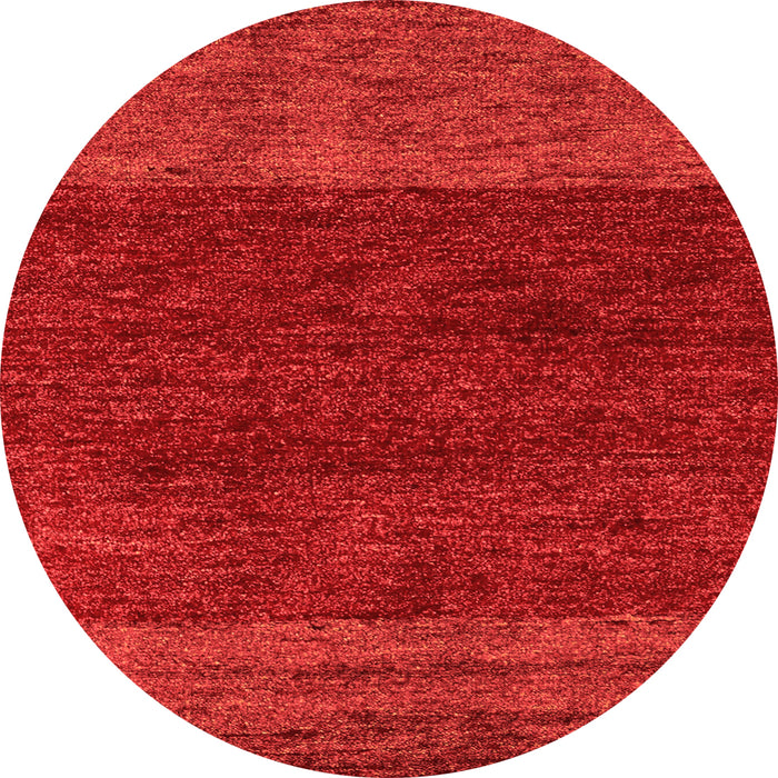 Round Machine Washable Abstract Orange Modern Area Rugs, wshabs5318org