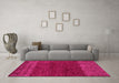 Machine Washable Abstract Pink Modern Rug in a Living Room, wshabs5318pnk