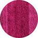 Round Machine Washable Abstract Pink Modern Rug, wshabs5318pnk