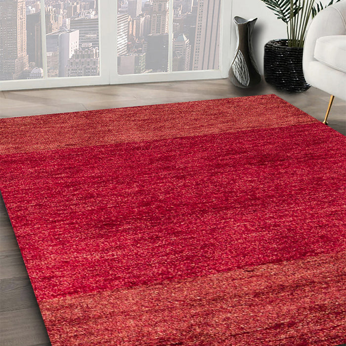 Machine Washable Abstract Red Rug in a Family Room, wshabs5318