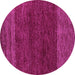 Round Machine Washable Abstract Purple Modern Area Rugs, wshabs5318pur