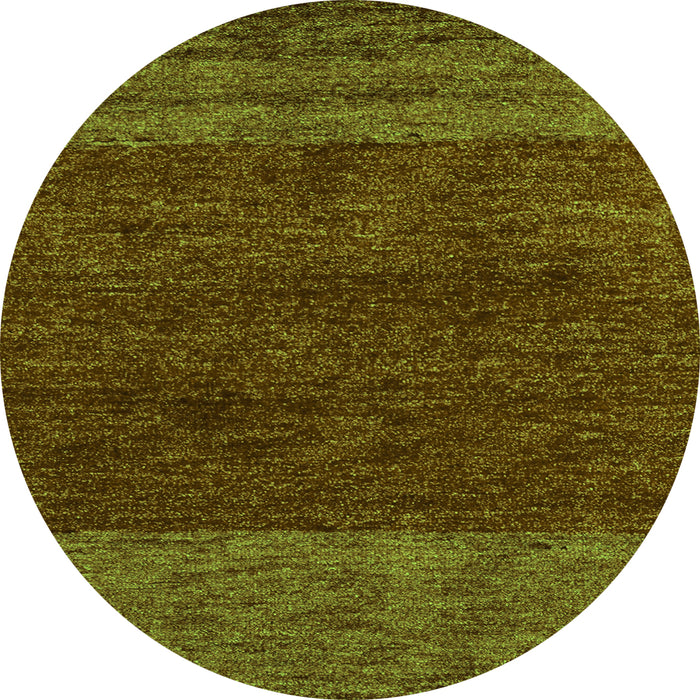 Round Machine Washable Abstract Green Modern Area Rugs, wshabs5318grn