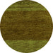 Round Machine Washable Abstract Green Modern Area Rugs, wshabs5318grn