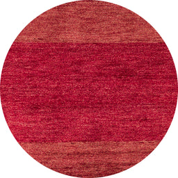 Round Machine Washable Abstract Red Rug, wshabs5318