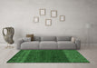 Machine Washable Abstract Emerald Green Modern Area Rugs in a Living Room,, wshabs5318emgrn