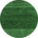 Round Abstract Emerald Green Modern Rug, abs5318emgrn