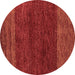 Round Abstract Brown Modern Rug, abs5318brn