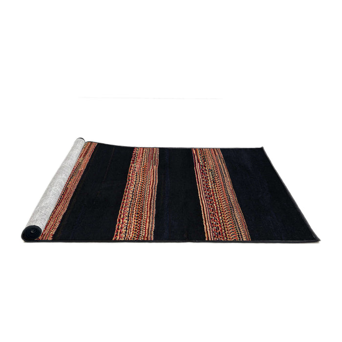 Sideview of Machine Washable Abstract Dark Brown Rug, wshabs5319