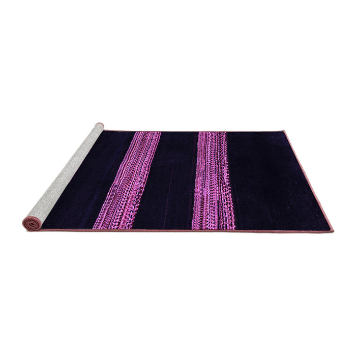 Sideview of Machine Washable Abstract Purple Modern Area Rugs, wshabs5319pur