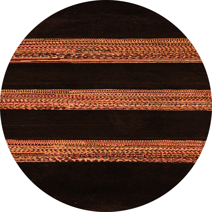 Round Abstract Orange Modern Rug, abs5319org