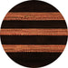 Round Abstract Orange Modern Rug, abs5319org