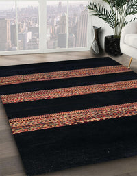 Abstract Dark Brown Modern Rug, abs5319