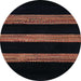 Round Machine Washable Abstract Dark Brown Rug, wshabs5319