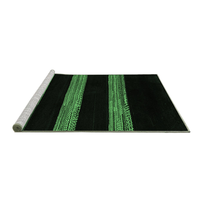 Sideview of Machine Washable Abstract Emerald Green Modern Area Rugs, wshabs5319emgrn