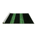 Sideview of Machine Washable Abstract Emerald Green Modern Area Rugs, wshabs5319emgrn