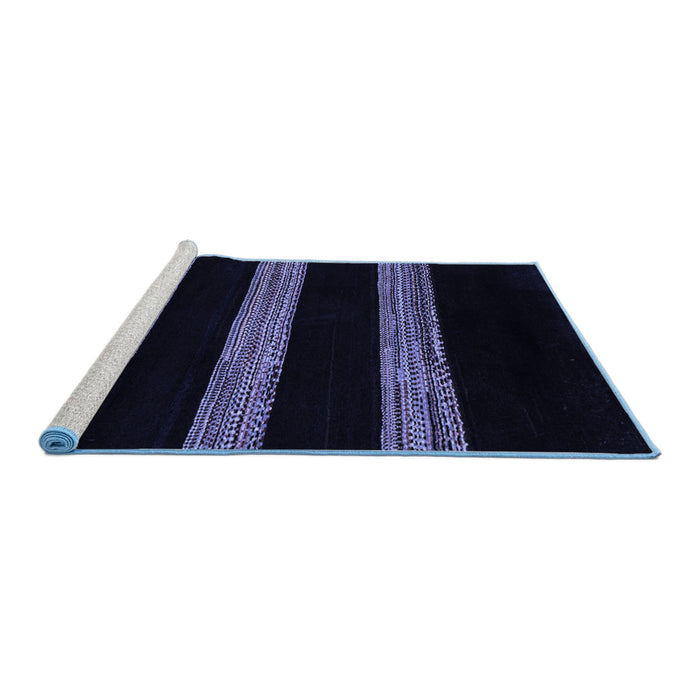 Sideview of Machine Washable Abstract Blue Modern Rug, wshabs5319blu