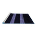 Sideview of Machine Washable Abstract Blue Modern Rug, wshabs5319blu