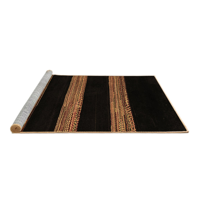 Sideview of Machine Washable Abstract Brown Modern Rug, wshabs5319brn