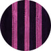 Round Abstract Pink Modern Rug, abs5319pnk