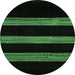 Round Abstract Emerald Green Modern Rug, abs5319emgrn