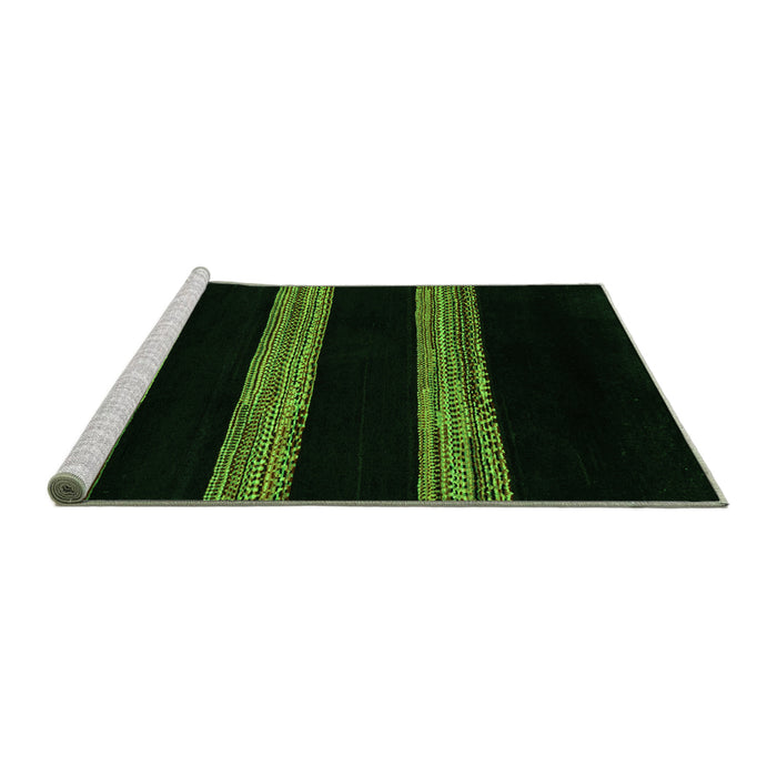 Sideview of Machine Washable Abstract Green Modern Area Rugs, wshabs5319grn