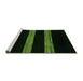 Sideview of Machine Washable Abstract Green Modern Area Rugs, wshabs5319grn