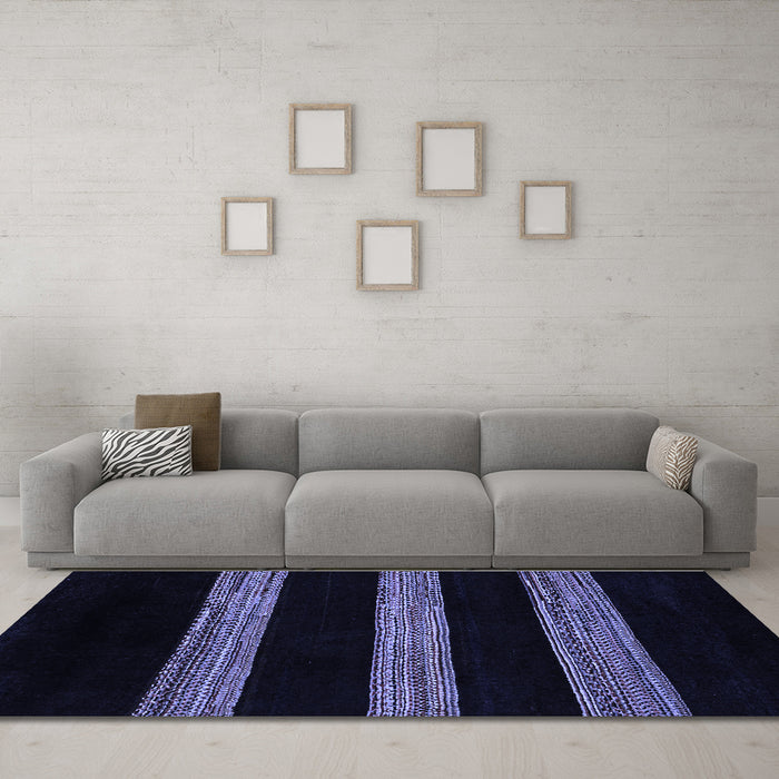Machine Washable Abstract Blue Modern Rug in a Living Room, wshabs5319blu