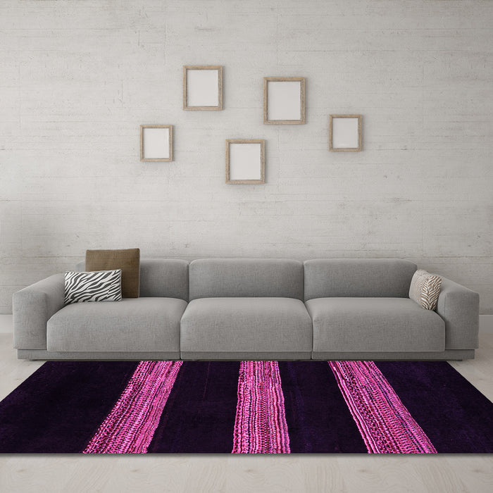 Machine Washable Abstract Pink Modern Rug in a Living Room, wshabs5319pnk