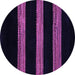 Round Abstract Purple Modern Rug, abs5319pur