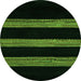 Round Machine Washable Abstract Green Modern Area Rugs, wshabs5319grn