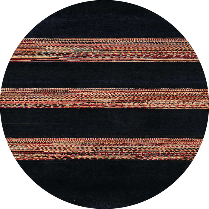 Round Abstract Dark Brown Modern Rug, abs5319